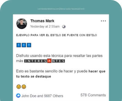 cambiar las letras en facebook