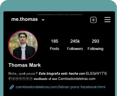 letras para facebook bio